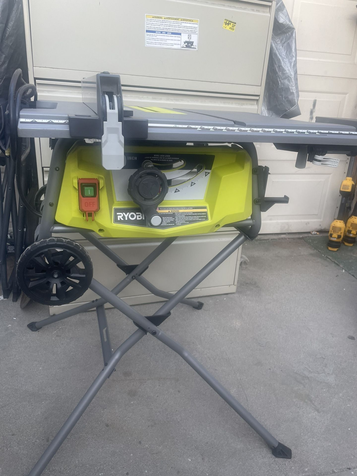 15 Amp 10 in. Expanded Capacity Portable Corded Table Saw With Rolling Stand by RYOBI