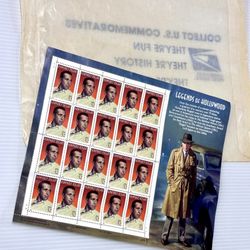 Legends Of Hollywood Sheet Of Stamps Unused Collectible 20 stamps Humphrey Bogar