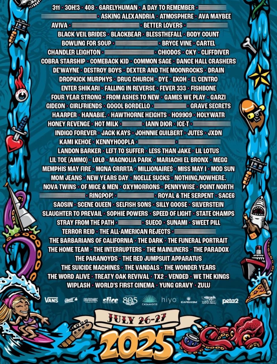 Two Warp Tour Long Beach Tickets 