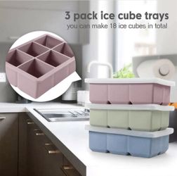 NEW Large Silicone Ice Cube Trays