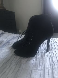 Velvet black booties