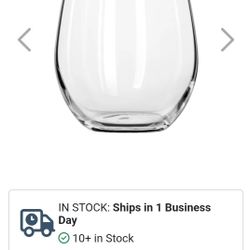 NEW Libbey 217 11 3/4 oz Stemless White Wine Glass Lot of 6 Clear Restaurant Quality Bar