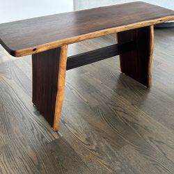 38” Handcrafted Solid Wood Bench Wooden Bench