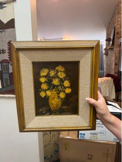 Original 1960s Mid-Century Modern Impasto Floral Oil Painting - Signed DORAN