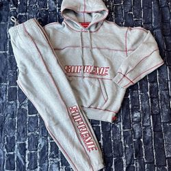 supreme outstich set medium grey and red