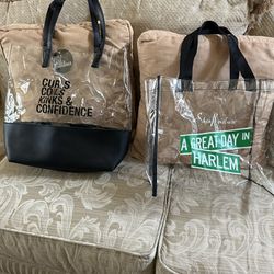 2 Clear Tote Bags $8.00