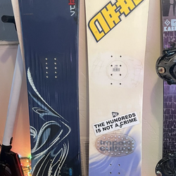 147cm salomon women’s snowboard or 149cm rossignol or 150cm Gnu. (Large Burton bindings available)  Boards are priced without bindings   Have a couple