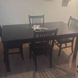 Four seat wooden big dining room table