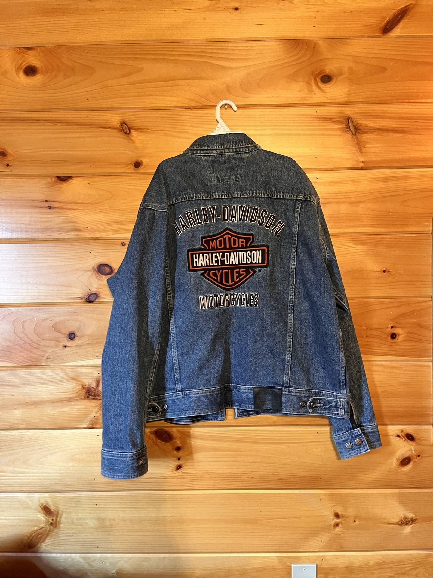 Harley Davidson Motorcycles Denim Jean Biker Jacket Size XL