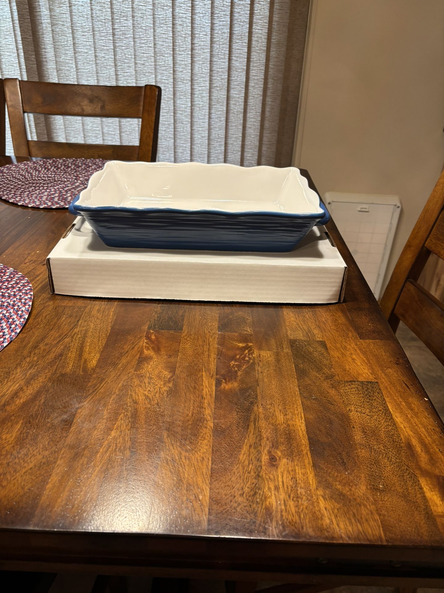 CorningWare Blue Baking Dish with White Interior