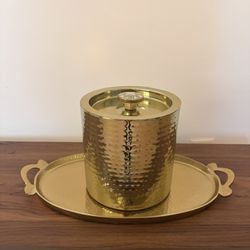 Gold Tray And Jar