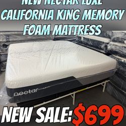 NEW NECTAR LUXE CALIFORNIA KING MEMORY FOAM MATTRESS