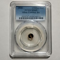 2026 ALIEN COWBOY 1/500 oz GOLD PCGS MS 69