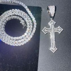 Icy Cross Tennis Chain