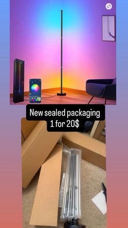 Smart RGBICW LED Corner Floor Lamp - 16 Million DIY Colors, 68+ Scenes, Music Sync, App , Color-Changing Ambient Lighting for Living Rooms, Bedrooms, 