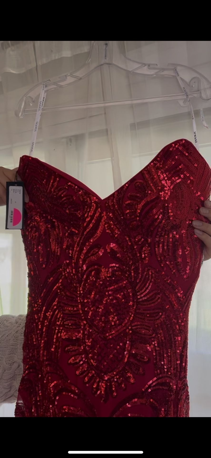 Red Sequin Prom Dress