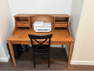 Wooden desk with drawers