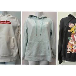 lot of 3 hoodie sweatshirts supreme north face disney - adult S / M