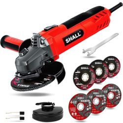 7.5Amp 4-1/2 Inch 12000 RPM Angle Grinder with 2 Guards, 3 Cutting Wheels, 3 Discs, Non-Slip Handle 