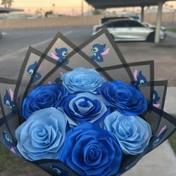 Stitch Themed Eternal Rose Bouquet 