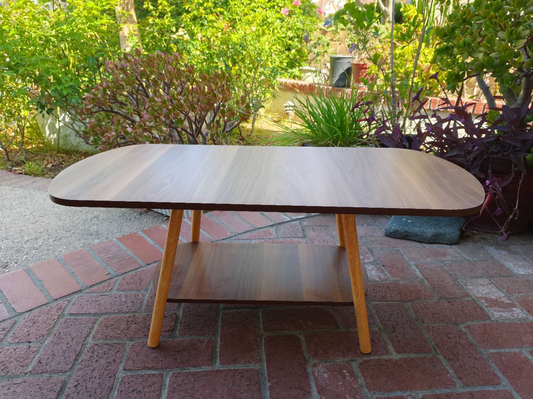 39.5×19×16 inches coffee table walnut color wood