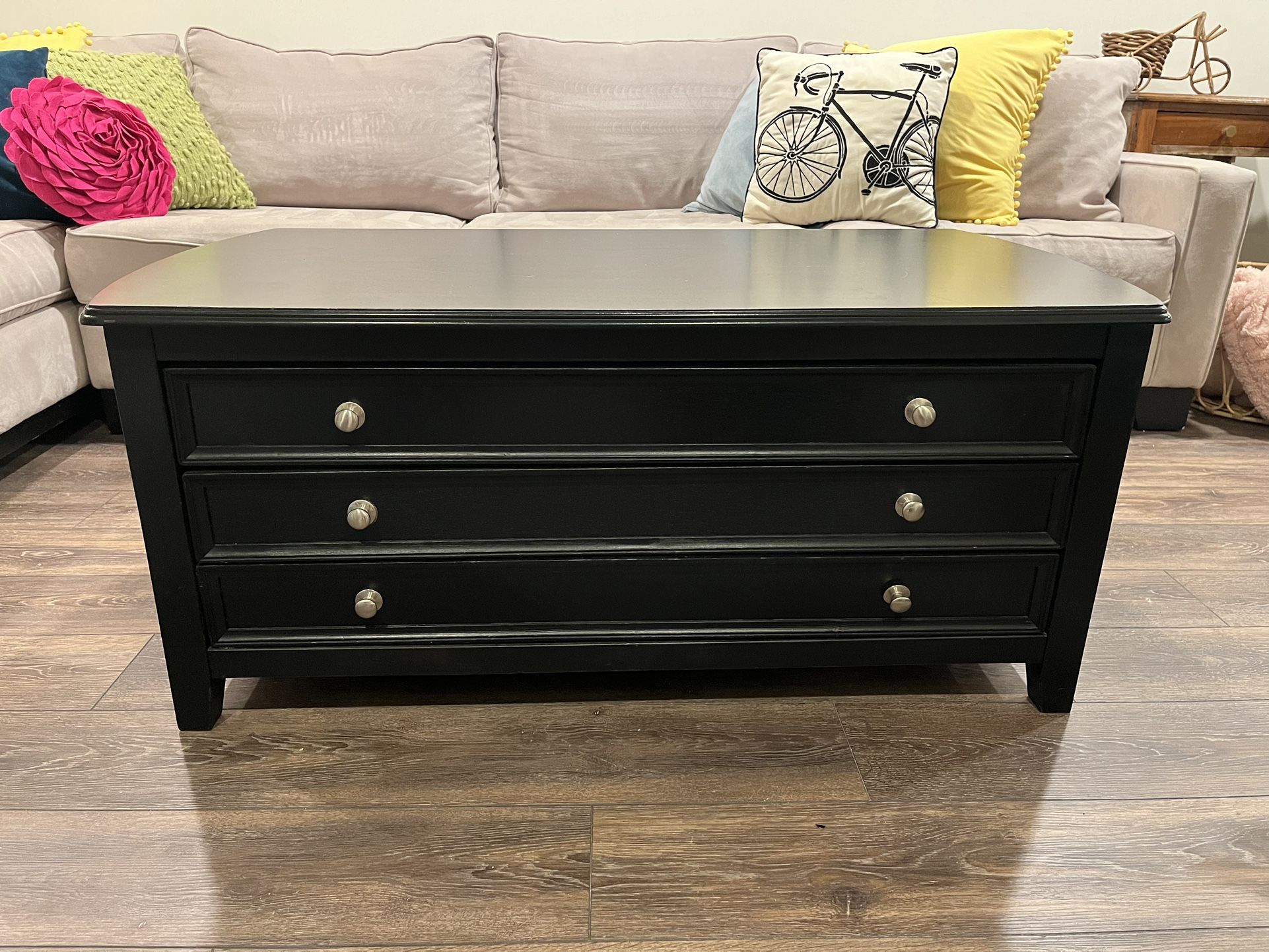 Black Coffee Table With Drawers