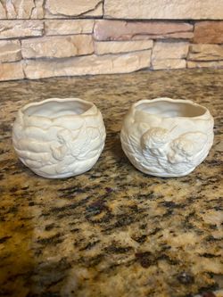 Set of 2 small Angel ceramic decorations