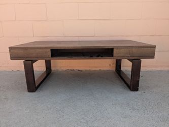 Industrial Wood and Metal Coffee Table