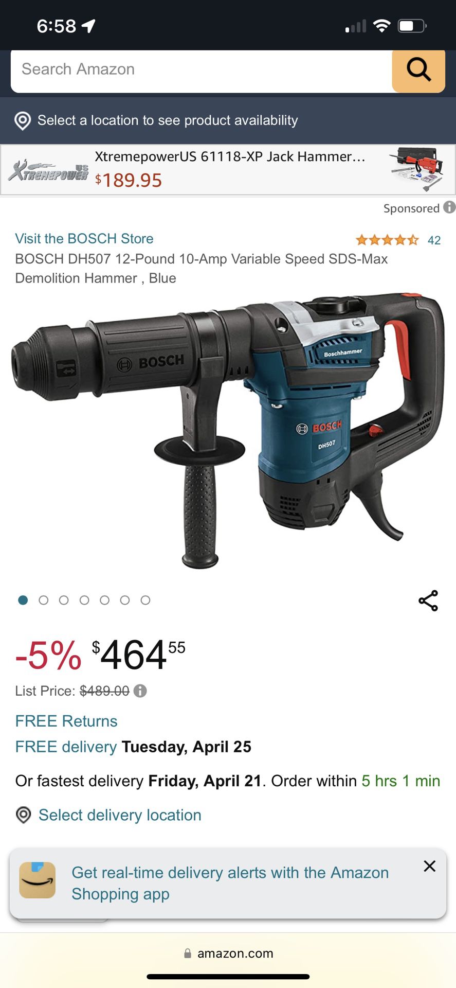 Bosch Dh507 Corded Hammer Drill