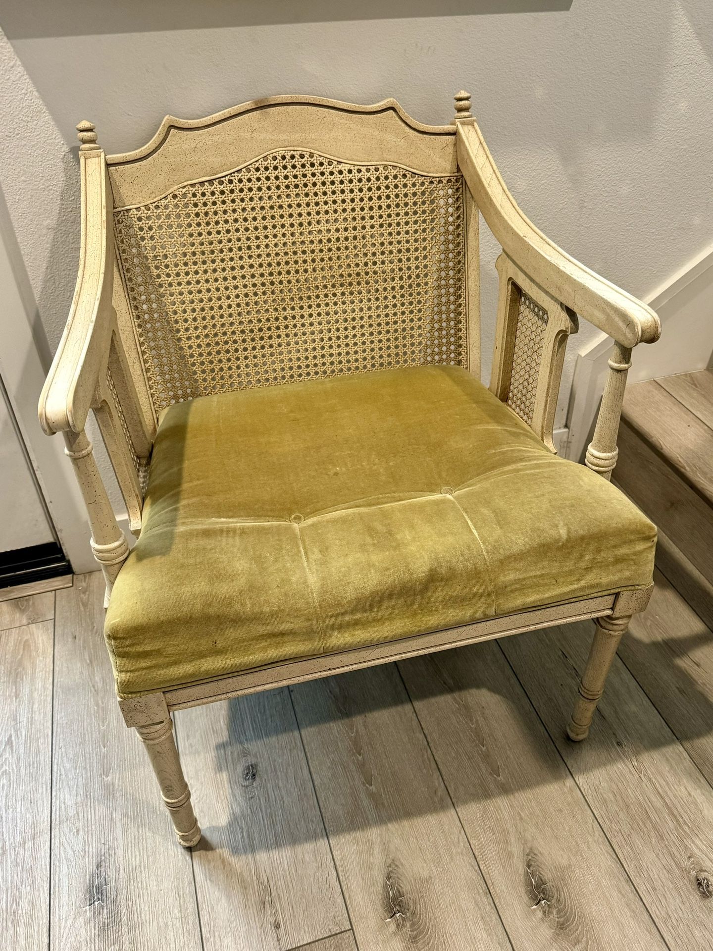Vintage French Louis XVI style Cane Back Accent Chair