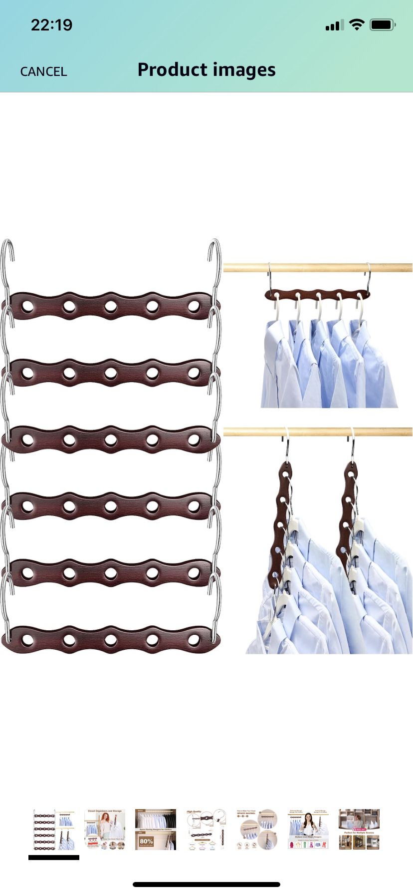 6 Pack Closet-Organizers-and-Storage,Closet-Organizer-System Wooden-Hangers.  ( please follow my page all brand new)