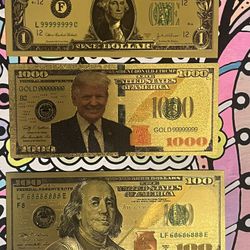 3 Different Gold Foil Bills