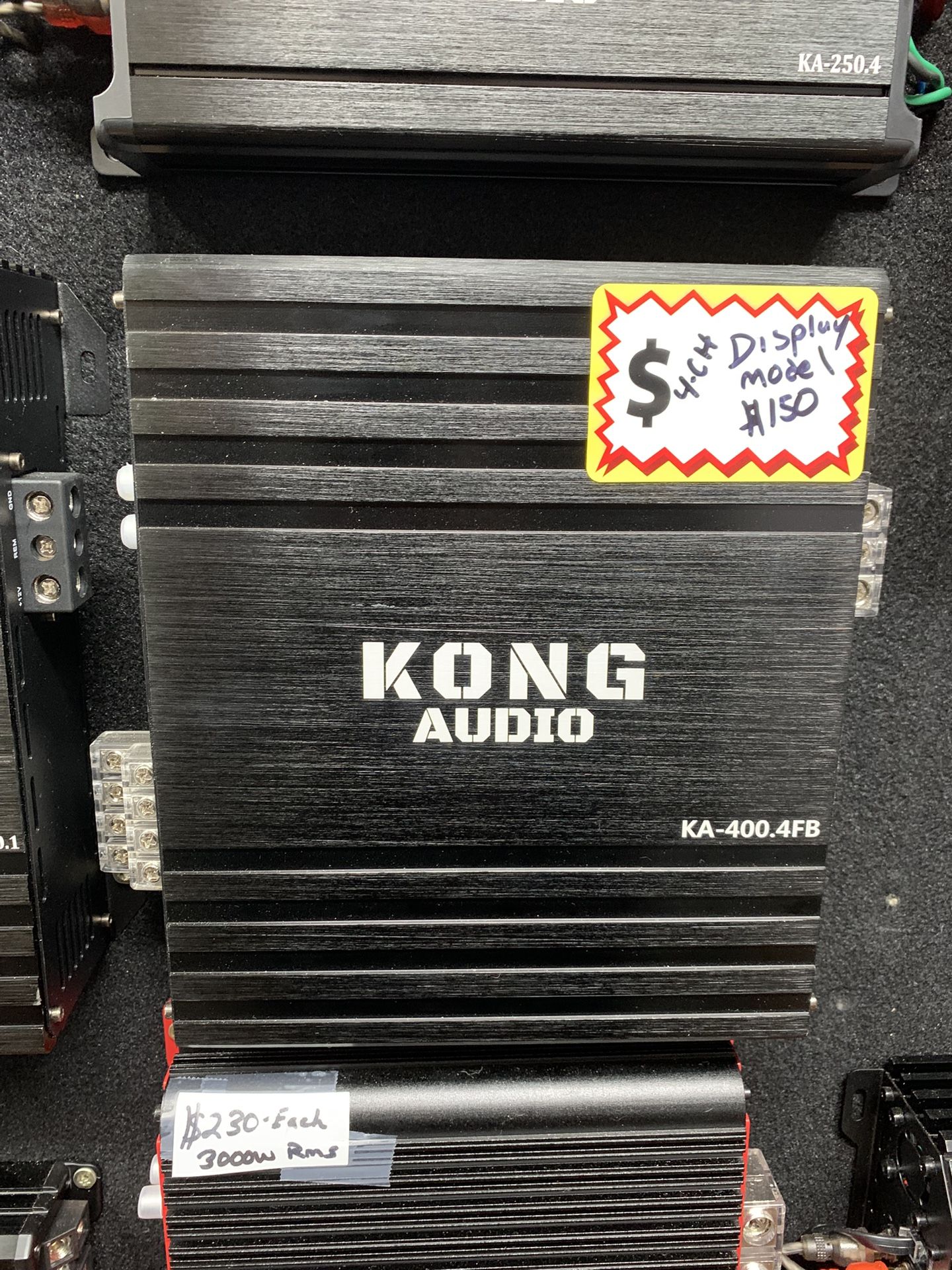 New Display Model Kong Audio 4 - Channel Full Range High Power Amplifier  $150 ( 1 Available)