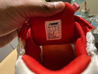 Red and white balenciaga runners
