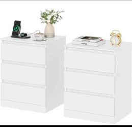 Nightstands Set of 2, Black Nightstand with 3 Drawers for Bedroom
Black Nightstand Set of 2 for Bedroom, Handless Bedside Table with Silent Design, Si