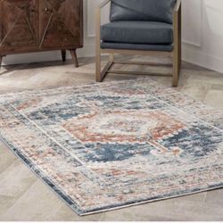 4ft X 6ft nuLOOM Derya Persian Vintage Area Rug, 4' x 6', Blue
