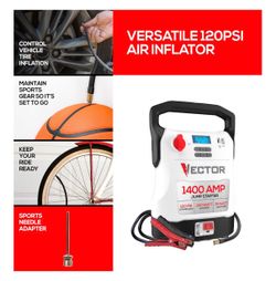 Vector 1400 Amp Jump Starter with Air Compressor