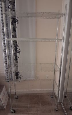 Home Depot 6ft metal Shelving with Wheels