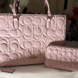Beautiful Purse, Set And Pink With Crossbody And Wallet