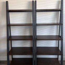 Two Bayside Furnishings Kellen Ladder Bookcase  ($50 Each Or $100 For Two)