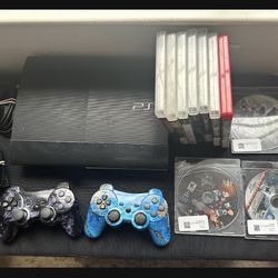 Ps3 Super Slim + 10 Games And 2 Controllers