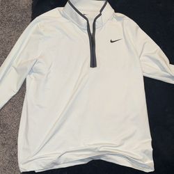 White nike dri fit half zip