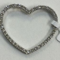 14KWG Heart Diamond Pendant Apprx 0.50CTW 