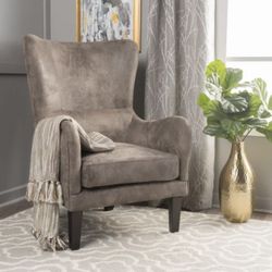 Upholstered Grayish Accent Chair