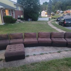 7 Piece Sectional(with ottoman) Dinning room table with chairs(4) and Stove 