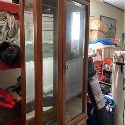 Cureo Cabinet All Wood With Glass Shelf