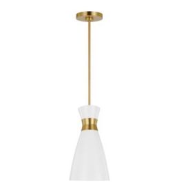 White + brass pendant