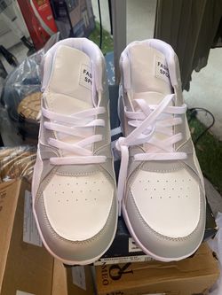 white and grey sneakers