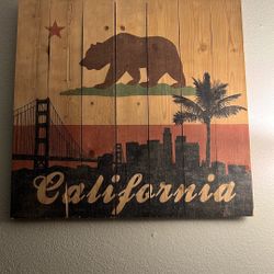 California Wall Wooden Poster