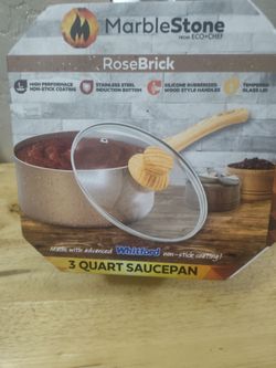 ECO-CHEF MarbleStone Rose brick 3 Quart Saucepan